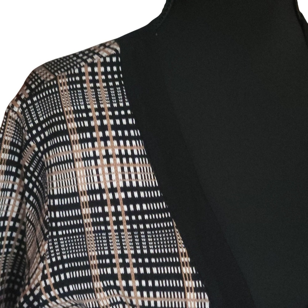 Lety & Me Glen Plaid Open Front Duster Cardigan Large Stitch Fix NWT - Picture 3 of 6
